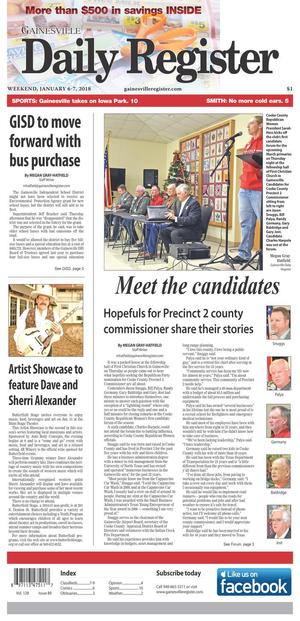 Primary view of Gainesville Daily Register (Gainesville, Tex.), Vol. 128, No. 89, Ed. 1 Saturday, January 6, 2018