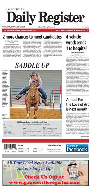Primary view of Gainesville Daily Register (Gainesville, Tex.), Vol. 128, No. 90, Ed. 1 Tuesday, January 9, 2018