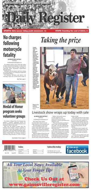 Primary view of Gainesville Daily Register (Gainesville, Tex.), Vol. 128, No. 94, Ed. 1 Saturday, January 13, 2018