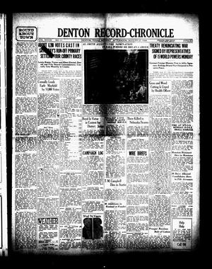 Primary view of object titled 'Denton Record-Chronicle (Denton, Tex.), Vol. 28, No. 11, Ed. 1 Monday, August 27, 1928'.