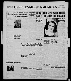 Primary view of object titled 'Breckenridge American (Breckenridge, Tex.), Vol. 31, No. 93, Ed. 1 Monday, April 9, 1951'.