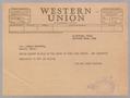 Letter: [Telegram from Jeane and D. W. Kempner to Mrs. Herman Nussbaum, Decem…