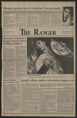 Primary view of object titled 'The Ranger (San Antonio, Tex.), Vol. 60, No. 3, Ed. 1 Friday, September 27, 1985'.