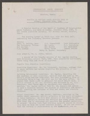 Primary view of object titled '[Congregation Adath Yeshurun Board of Trustees Minutes: December 13, 1942]'.