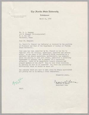Primary view of object titled '[Letter from Charles S. Davis to D. W. Kempner, March 24, 1950]'.