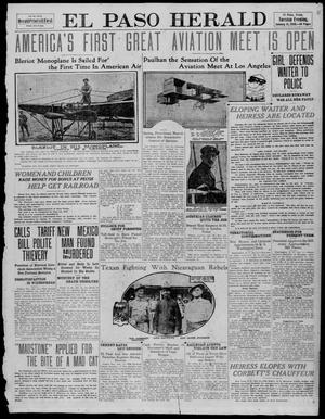 Primary view of object titled 'El Paso Herald (El Paso, Tex.), Ed. 1, Tuesday, January 11, 1910'.