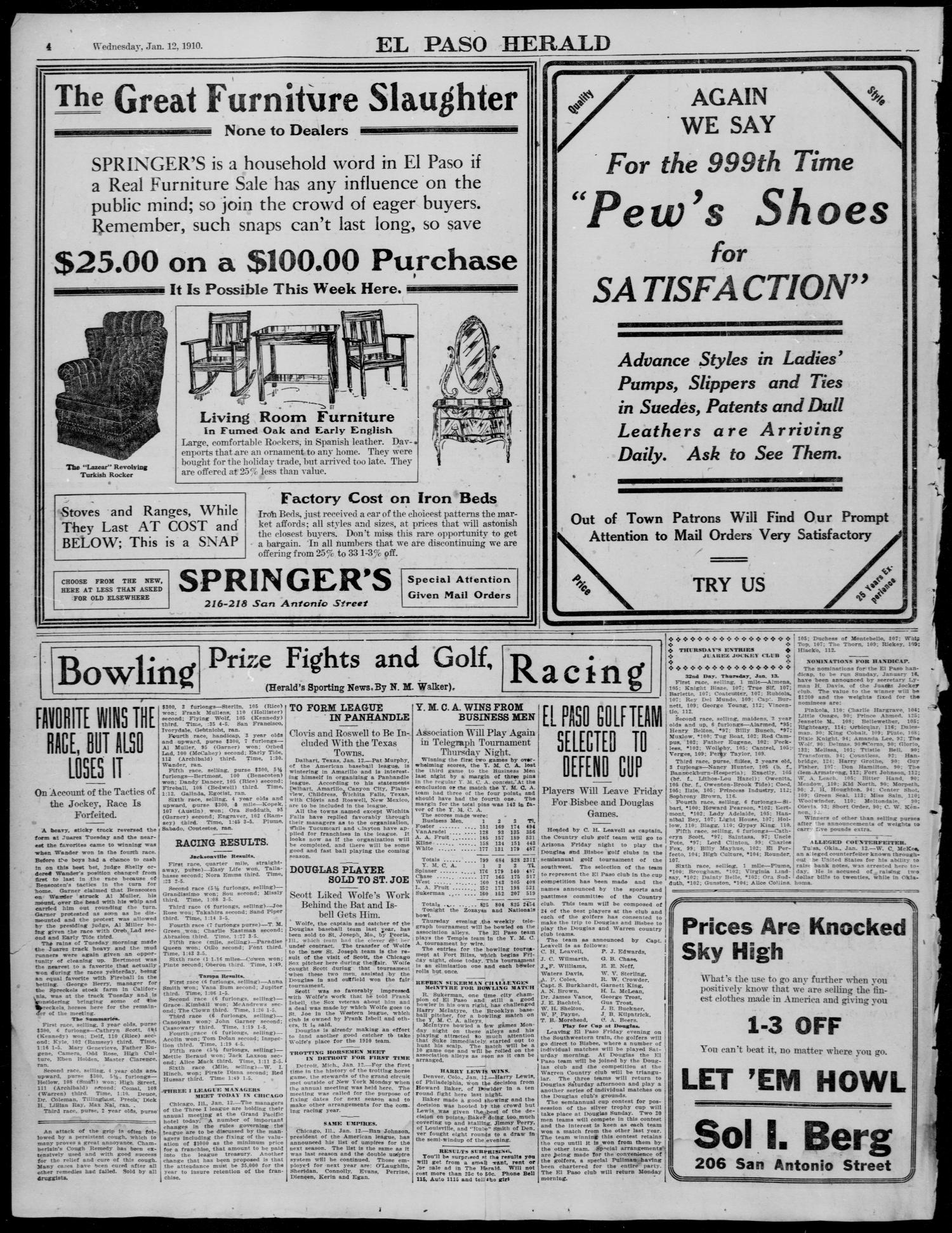 El Paso Herald (El Paso, Tex.), Ed. 2, Wednesday, January 12, 1910
                                                
                                                    [Sequence #]: 4 of 26
                                                