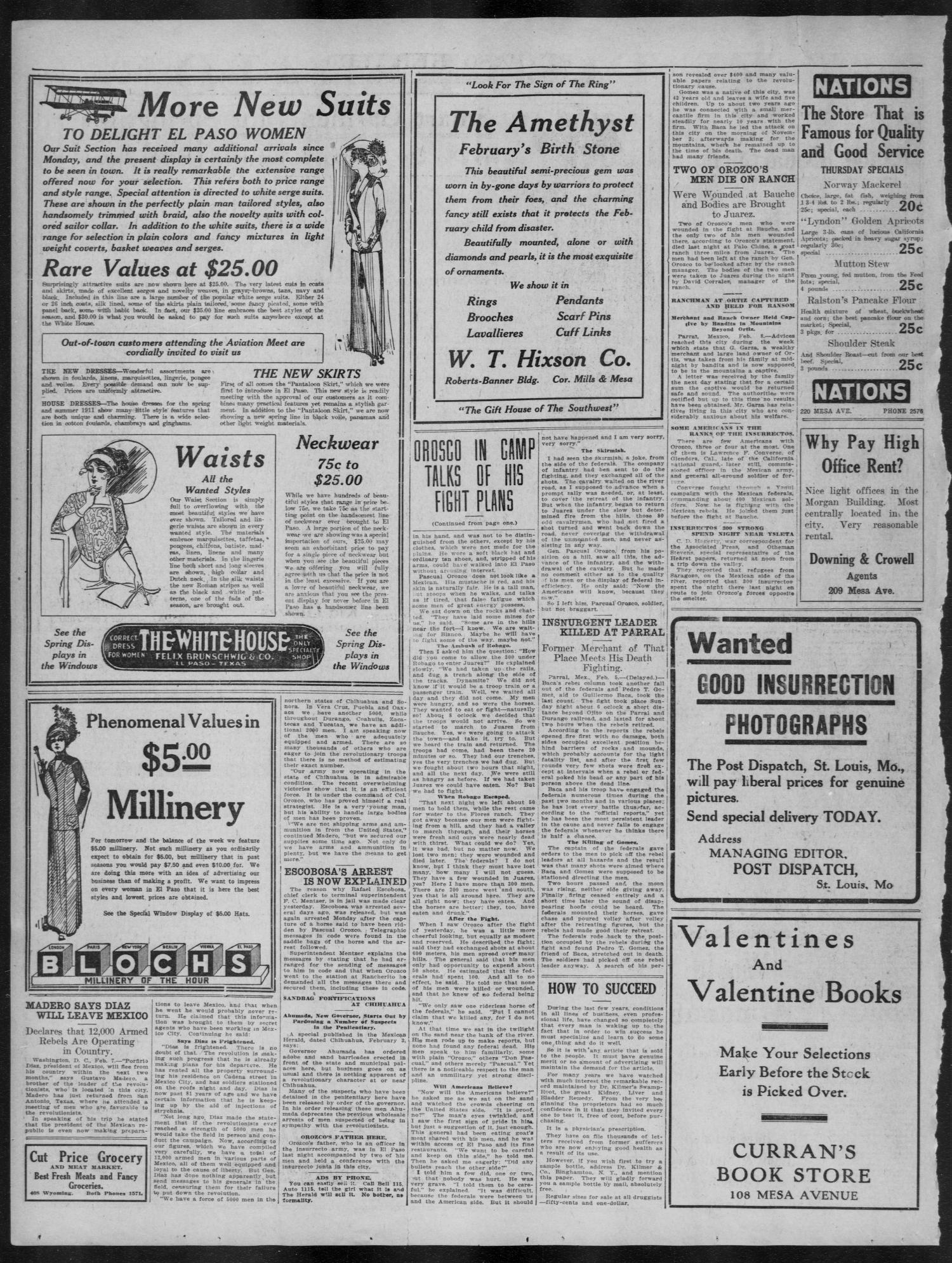 El Paso Herald (El Paso, Tex.), Ed. 1, Wednesday, February 8, 1911
                                                
                                                    [Sequence #]: 2 of 16
                                                