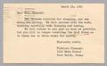 Postcard: [Letter from Fishburn Cleaners to Jeane Kempner, March 16, 1951]
