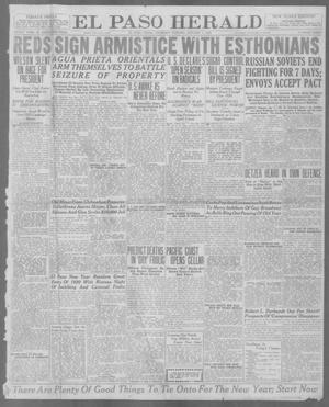 Primary view of object titled 'El Paso Herald (El Paso, Tex.), Ed. 1, Thursday, January 1, 1920'.