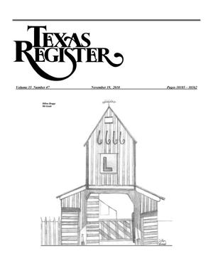 Primary view of object titled 'Texas Register, Volume 35, Number 47, Pages 10105-10362, November 19, 2010'.