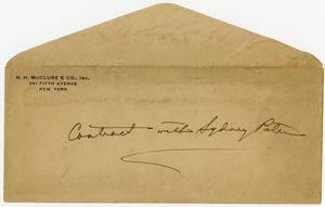 Primary view of object titled 'Contract between H.H. McClure and Sydney Porter'.