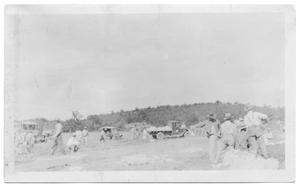 Primary view of object titled '[Filling Sand Bags For Fishtrap Road]'.