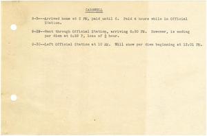 Primary view of object titled '[Selective Service System Itinerary for T. N. Carswell - September 30, 1944]'.