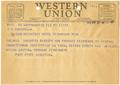 Primary view of [Telegram from J. Watt Page to T. N. Carswell - April 29, 1943]