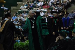 Primary view of object titled '[Student at Masters Commencement Ceremony]'.