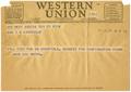 Text: [Telegram from Senator John Lee Smith to T. N. Carswell - January 29,…