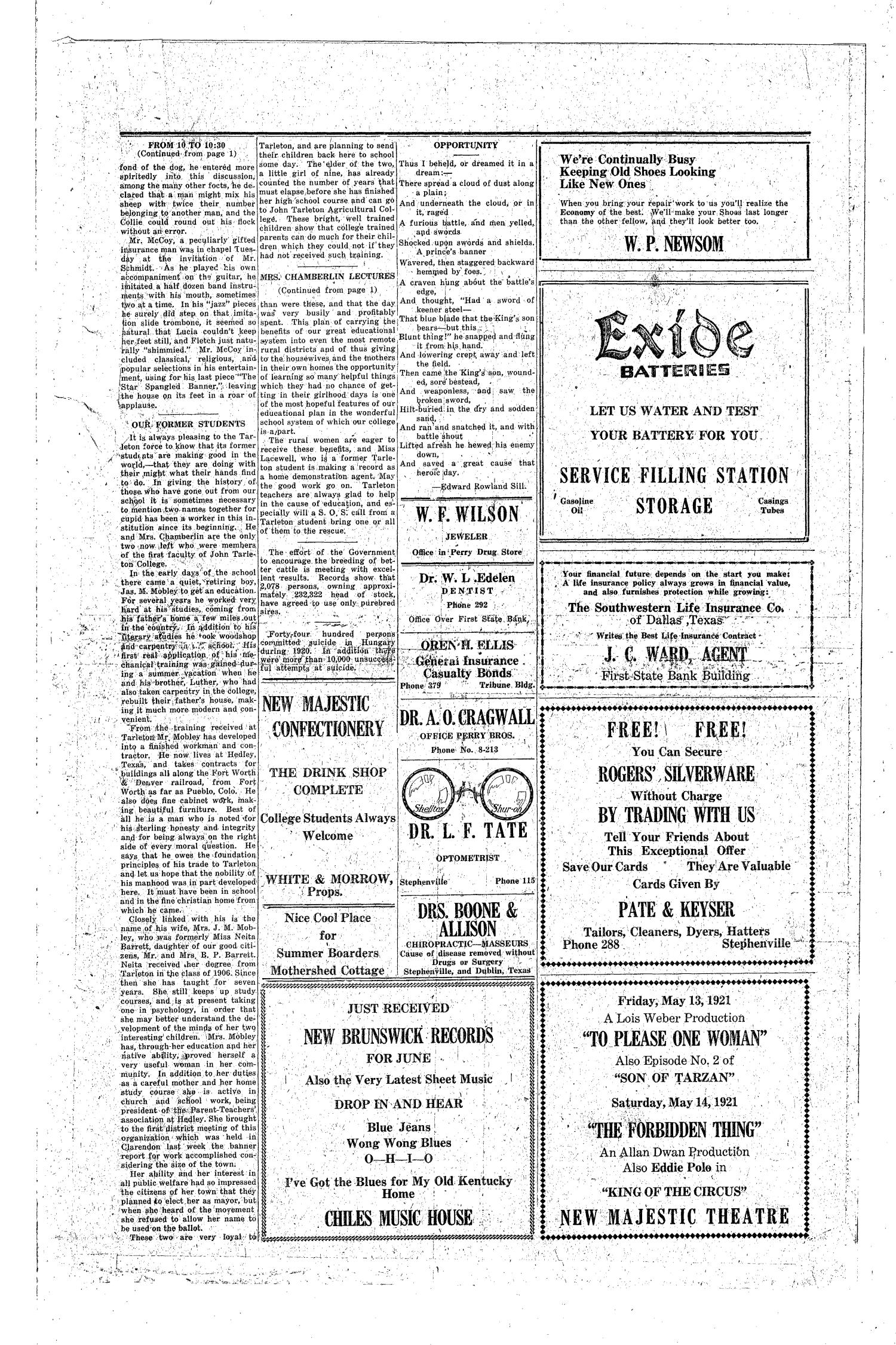 The J-TAC (Stephenville, Tex.), Vol. 2, Ed. 1 Wednesday, May 11, 1921
                                                
                                                    [Sequence #]: 4 of 4
                                                