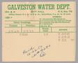 Text: Galveston Water Works Monthly Statement (2504 O 1/2): December 1952