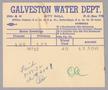 Text: Galveston Water Works Monthly Statement (2524 O 1/2): May 1952