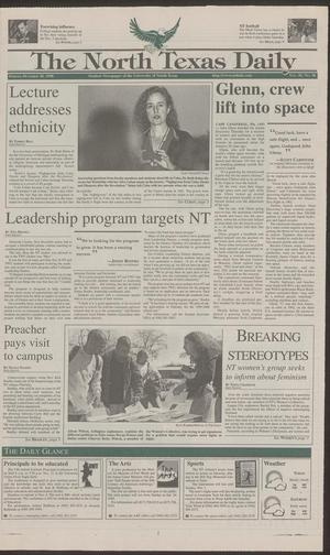Primary view of object titled 'The North Texas Daily (Denton, Tex.), Vol. 81, No. 36, Ed. 1 Friday, October 30, 1998'.