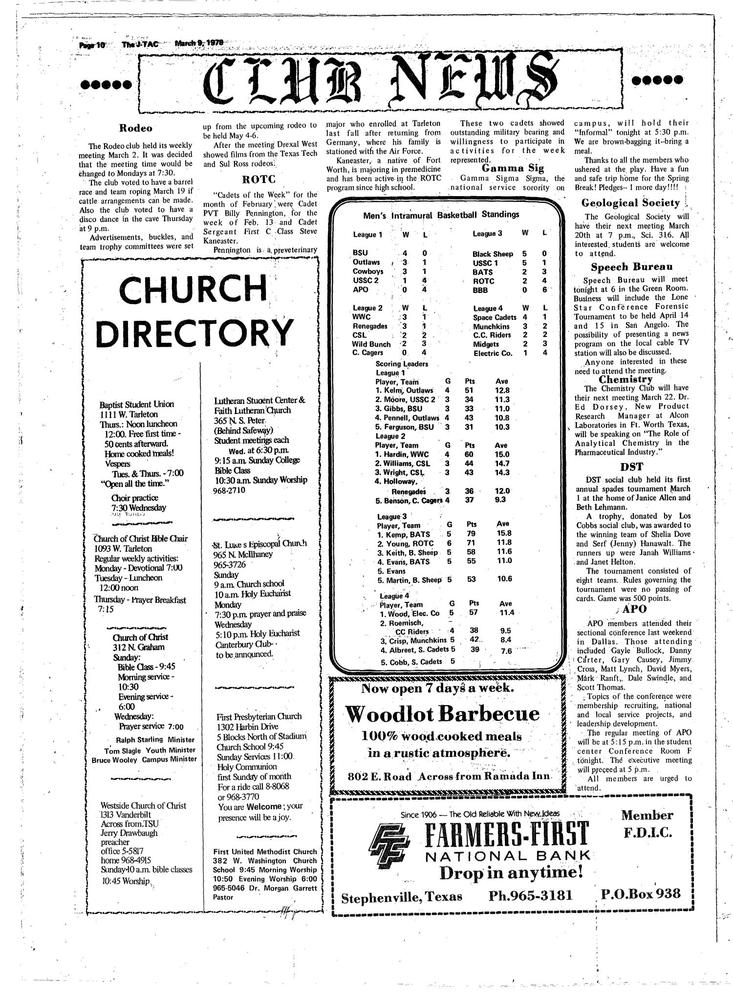 The J-TAC (Stephenville, Tex.), Vol. 59, No. 7, Ed. 1 Thursday, March 9, 1978
                                                
                                                    [Sequence #]: 10 of 12
                                                