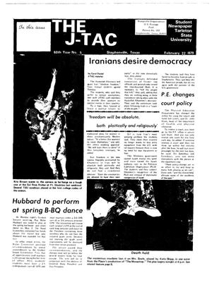 Primary view of object titled 'The J-TAC (Stephenville, Tex.), Vol. 60, No. 5, Ed. 1 Thursday, February 22, 1979'.