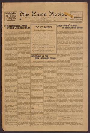 Primary view of object titled 'The Union Review (Galveston, Tex.), Vol. 1, No. 33, Ed. 1 Friday, December 5, 1919'.