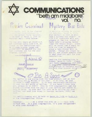 Primary view of object titled 'Communications, Volume 2, Number 7, March 1974'.