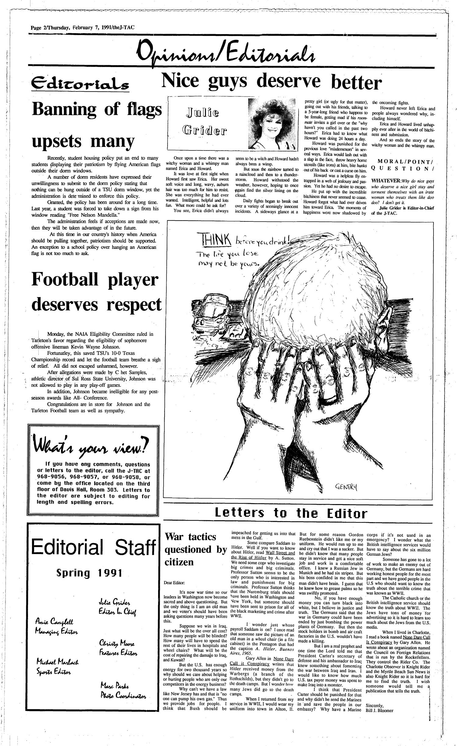 The J-TAC (Stephenville, Tex.), Ed. 1 Thursday, February 7, 1991
                                                
                                                    [Sequence #]: 2 of 8
                                                