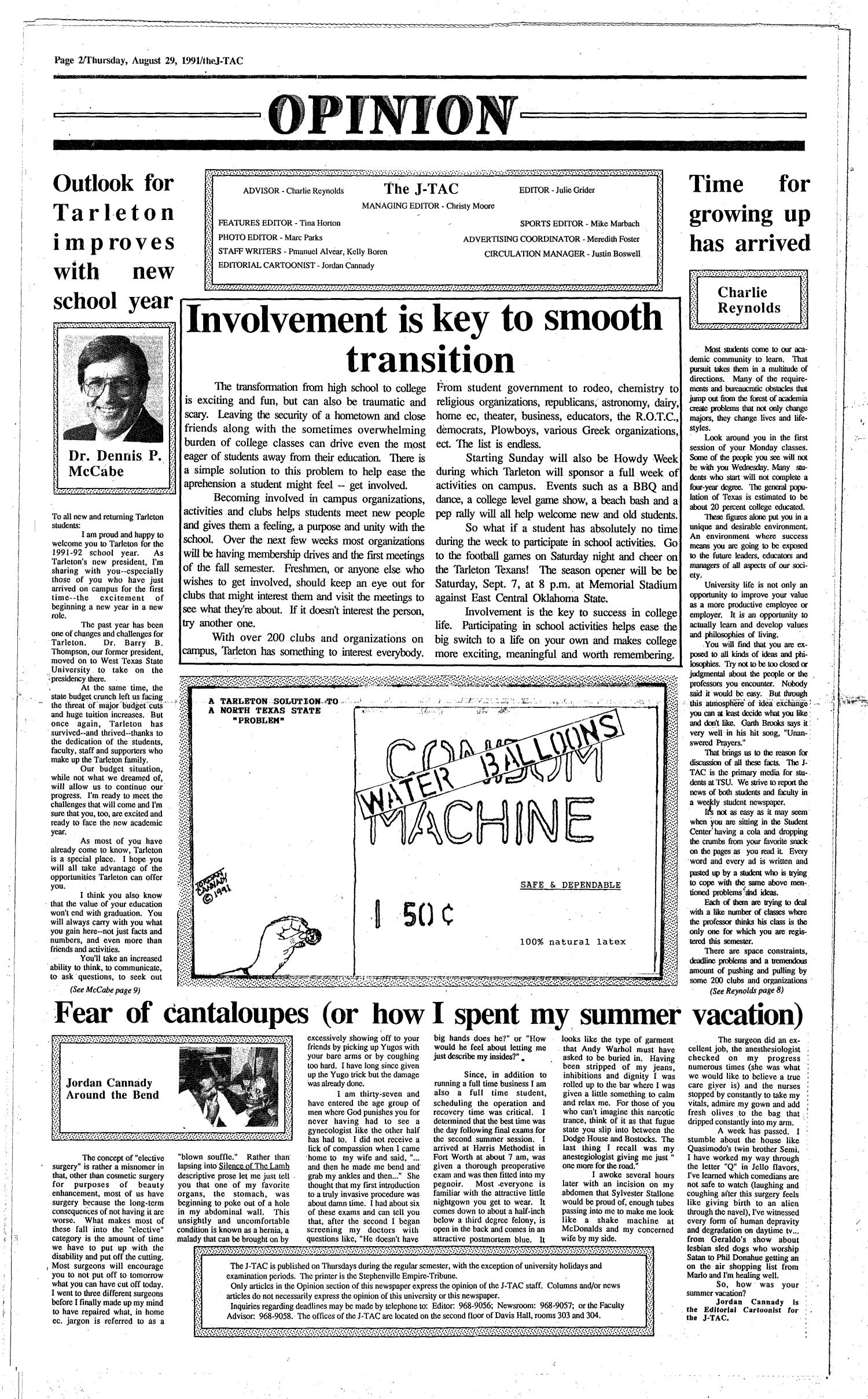 The J-TAC (Stephenville, Tex.), Ed. 1 Thursday, August 29, 1991
                                                
                                                    [Sequence #]: 2 of 12
                                                
