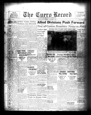 Primary view of object titled 'The Cuero Record (Cuero, Tex.), Vol. 56, No. 304, Ed. 1 Tuesday, November 7, 1950'.