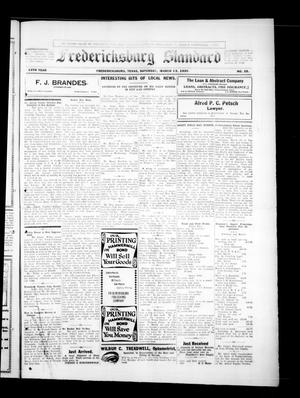 Primary view of object titled 'Fredericksburg Standard (Fredericksburg, Tex.), Vol. 13, No. 25, Ed. 1 Saturday, March 13, 1920'.