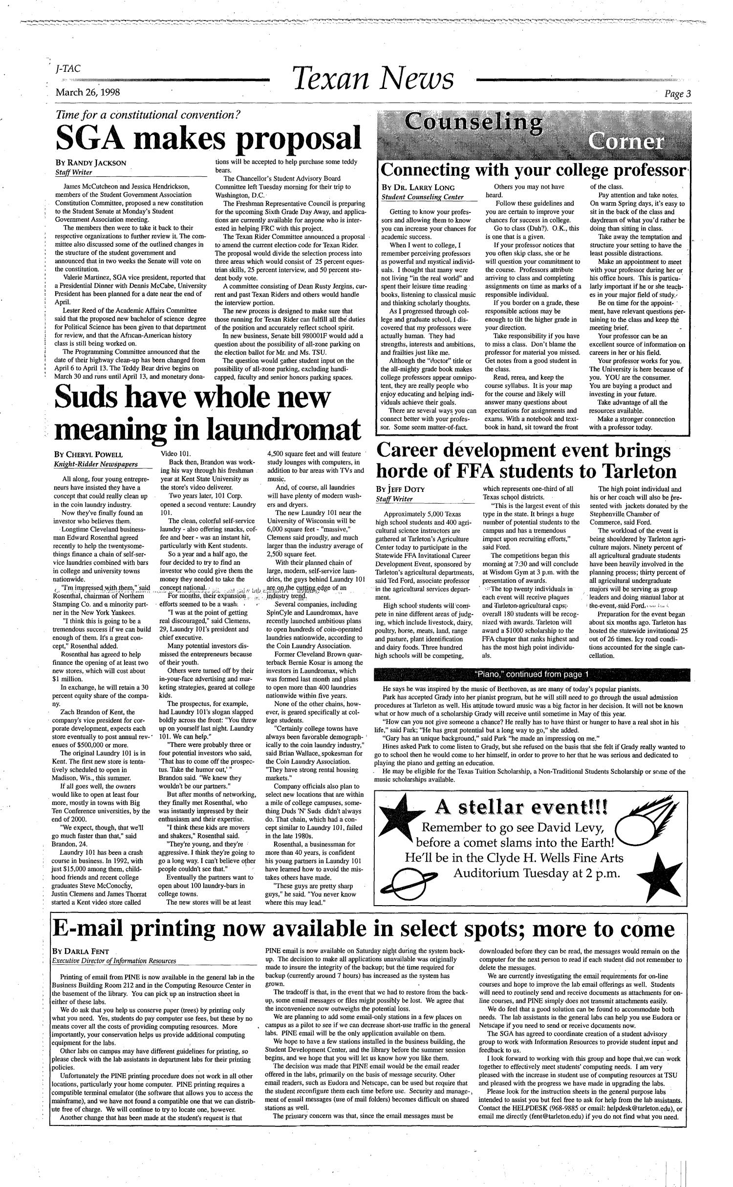 The J-TAC (Stephenville, Tex.), Vol. 155, No. 9, Ed. 1 Thursday, March 26, 1998
                                                
                                                    [Sequence #]: 3 of 6
                                                