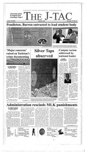 Primary view of object titled 'The J-TAC (Stephenville, Tex.), Vol. 173, No. 11, Ed. 1 Thursday, April 19, 2007'.