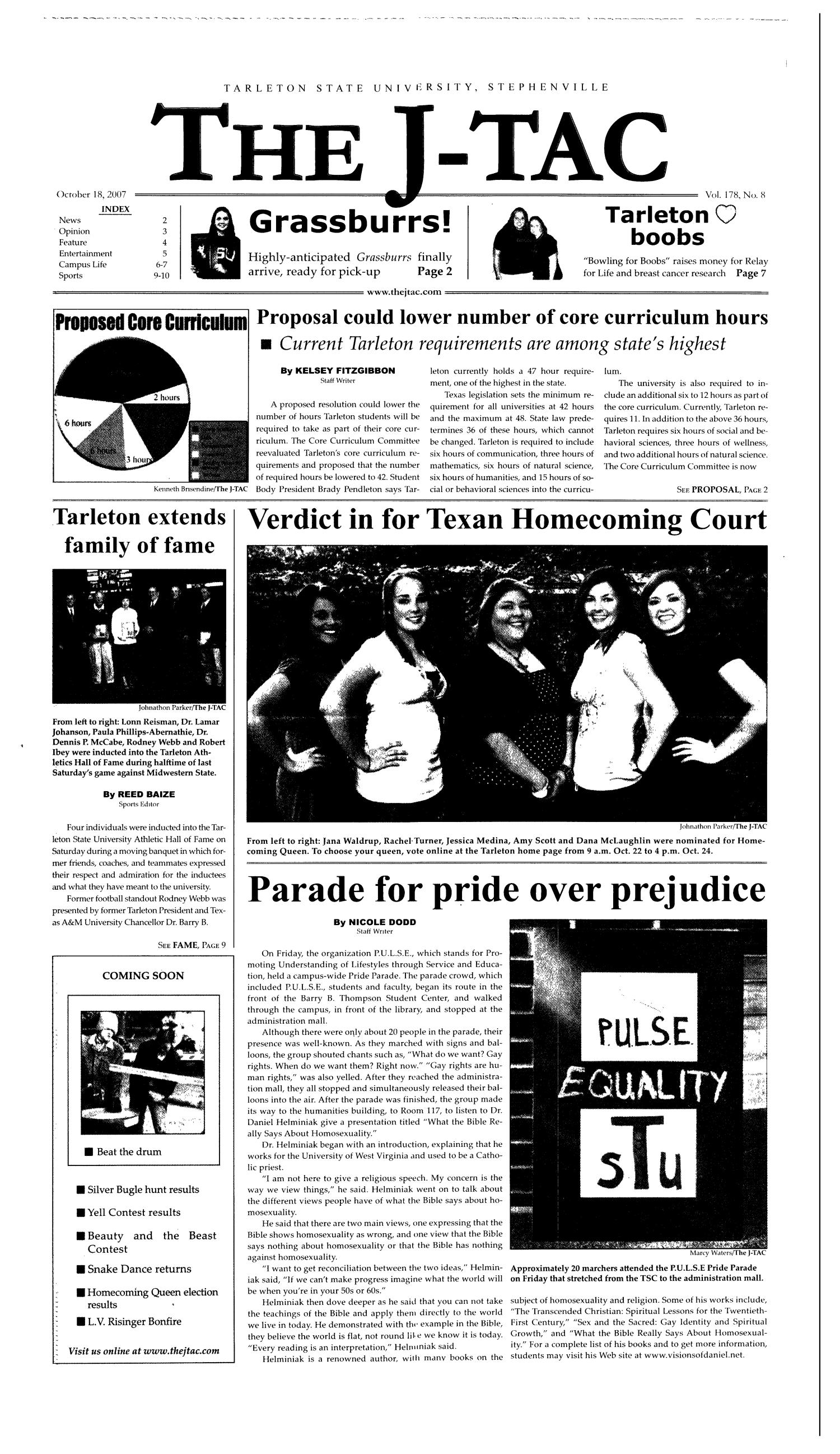 The J-TAC (Stephenville, Tex.), Vol. 178, No. 8, Ed. 1 Thursday, October 18, 2007
                                                
                                                    [Sequence #]: 1 of 10
                                                