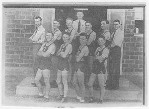 Primary view of object titled '1935-36 Van Horn Basketball Team, District Champs'.