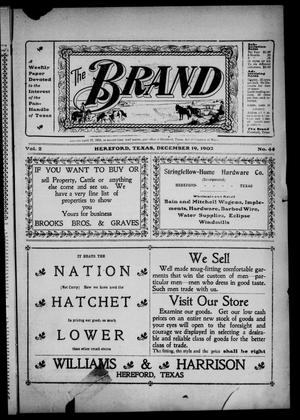 Primary view of object titled 'The Brand (Hereford, Tex.), Vol. 2, No. 44, Ed. 1 Friday, December 19, 1902'.