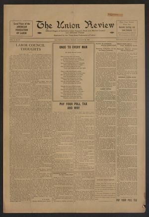 Primary view of object titled 'The Union Review (Galveston, Tex.), Vol. 11, No. 37, Ed. 1 Friday, January 24, 1930'.