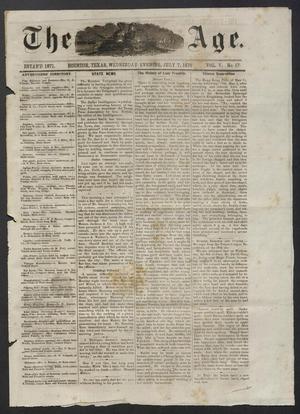 Primary view of object titled 'The Age. (Houston, Tex.), Vol. 5, No. 17, Ed. 1 Wednesday, July 7, 1875'.