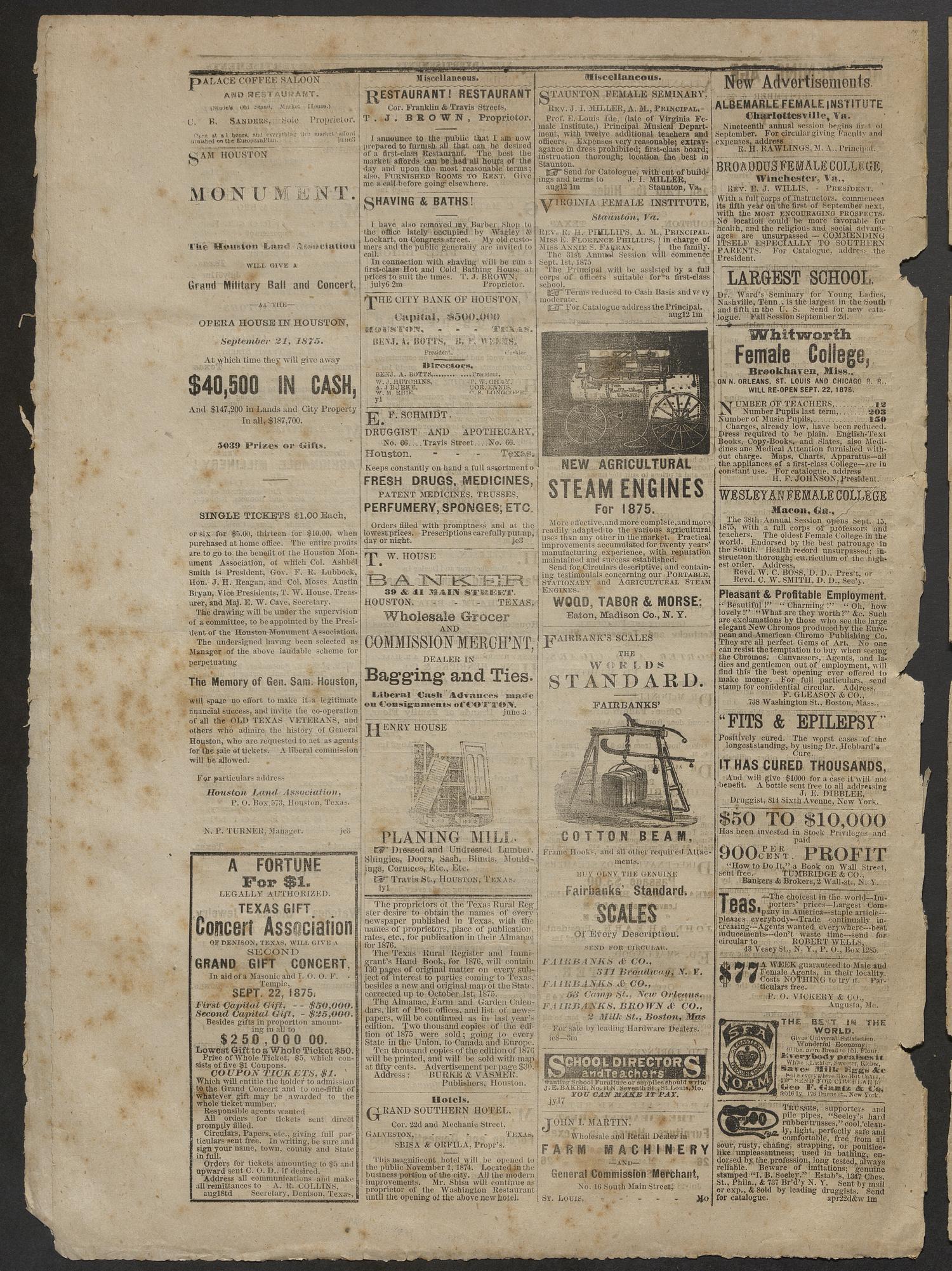 The Age. (Houston, Tex.), Vol. 5, No. 69, Ed. 1 Monday, September 6, 1875
                                                
                                                    [Sequence #]: 4 of 4
                                                