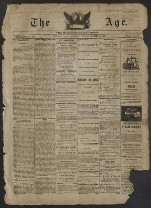 Primary view of object titled 'The Age. (Houston, Tex.), Vol. 5, No. 97, Ed. 1 Thursday, October 14, 1875'.