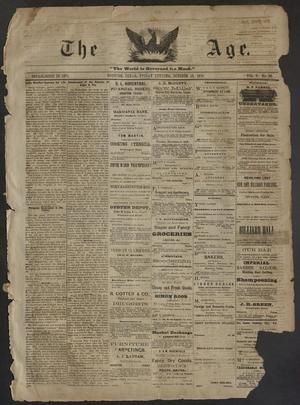 Primary view of object titled 'The Age. (Houston, Tex.), Vol. 5, No. 98, Ed. 1 Friday, October 15, 1875'.