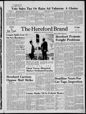 Primary view of object titled 'The Hereford Brand (Hereford, Tex.), Vol. 69, No. 13, Ed. 1 Thursday, March 26, 1970'.