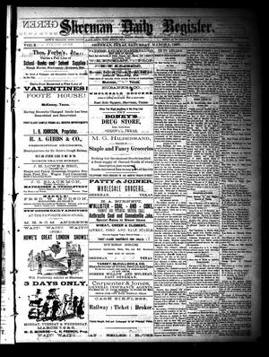Primary view of object titled 'Sherman Daily Register (Sherman, Tex.), Vol. 2, No. 87, Ed. 1 Saturday, March 5, 1887'.