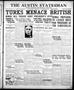 Thumbnail image of item number 1 in: 'The Austin Statesman (Austin, Tex.), Vol. 51, No. 104, Ed. 1 Wednesday, September 20, 1922'.