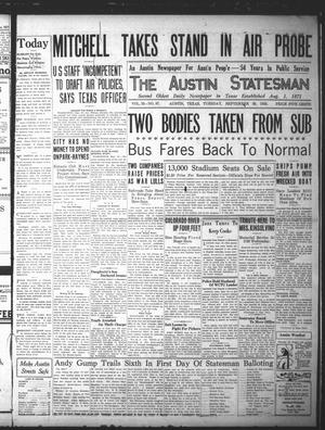 Primary view of object titled 'The Austin Statesman (Austin, Tex.), Vol. 55, No. 87, Ed. 1 Tuesday, September 29, 1925'.