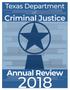 Report: Texas Department of Criminal Justice Annual Review : 2018