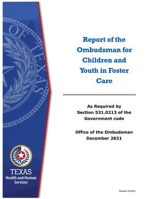 Primary view of object titled 'Report of the Ombudsman for Children and Youth in Foster Care'.