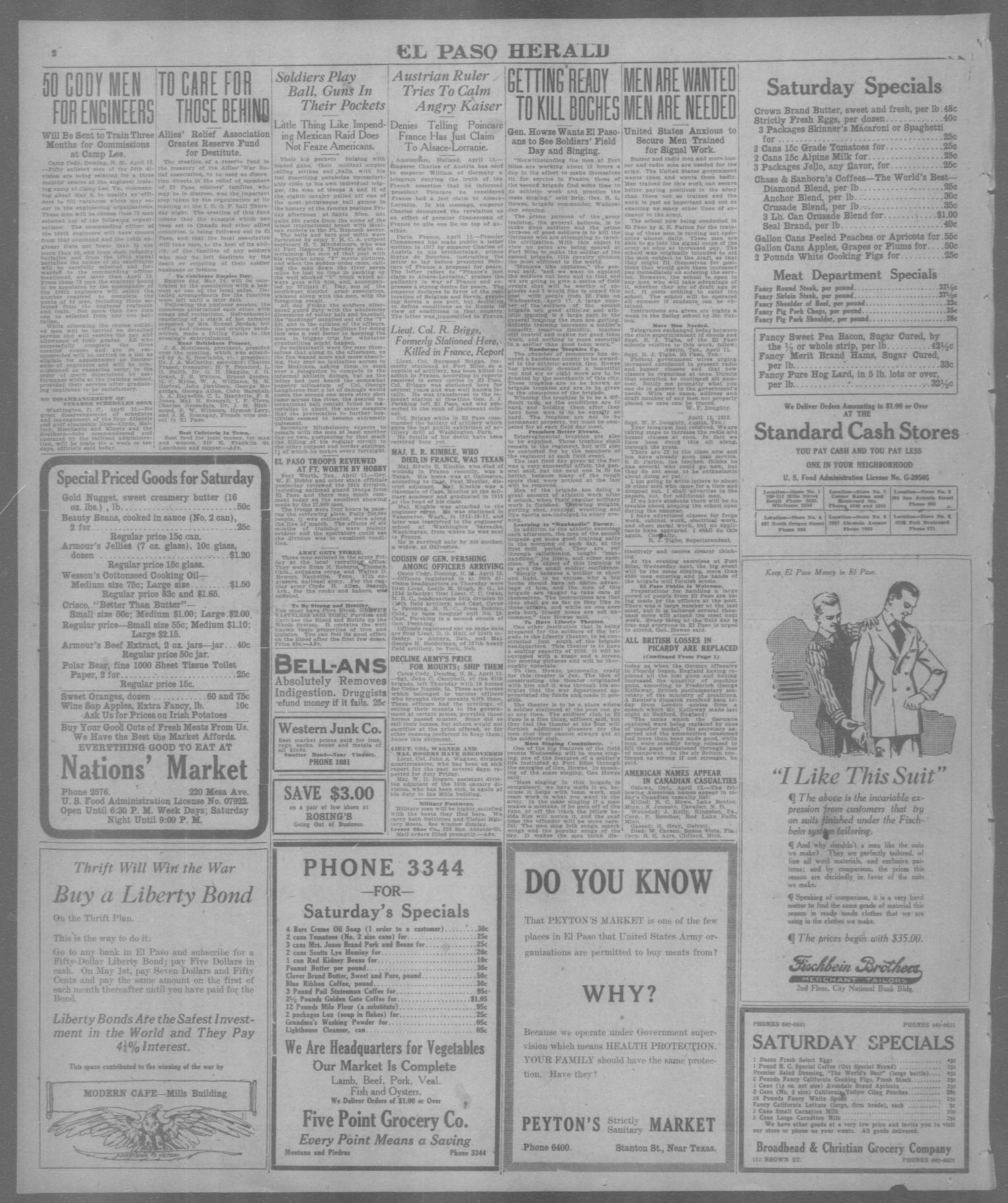 El Paso Herald (El Paso, Tex.), Ed. 1, Friday, April 12, 1918
                                                
                                                    [Sequence #]: 2 of 14
                                                